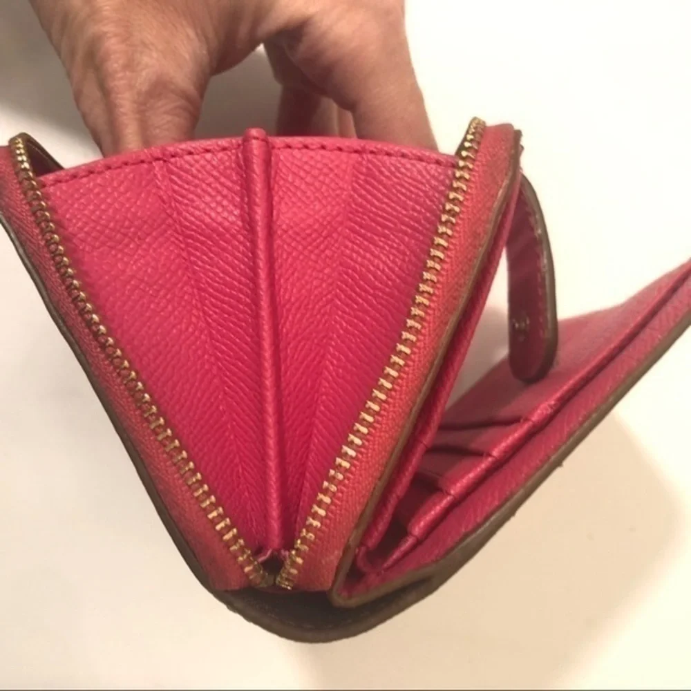 Coach signs brown/khaki pink wallet